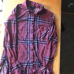 rue21 purple plaid shirt
